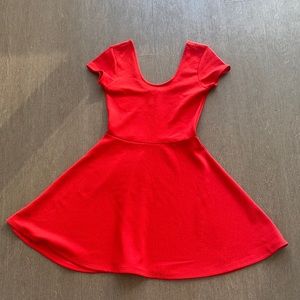Planet Gold Peplum Dress in Red